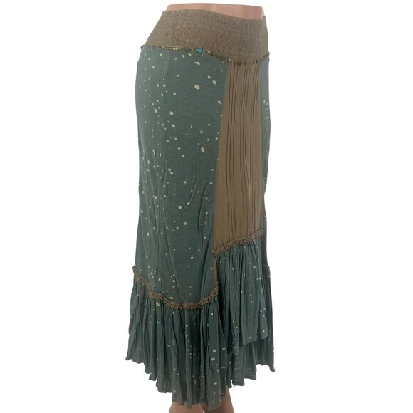 Rare Vtg Free People Beaded Waist Maxi Skirt | Boho Cottagecore Y2K Coquette 4/S - Picture 12 of 16